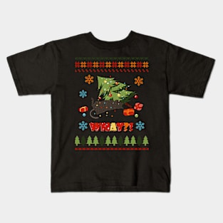 Funny Cat christmas What Tree Ugly Kids T-Shirt